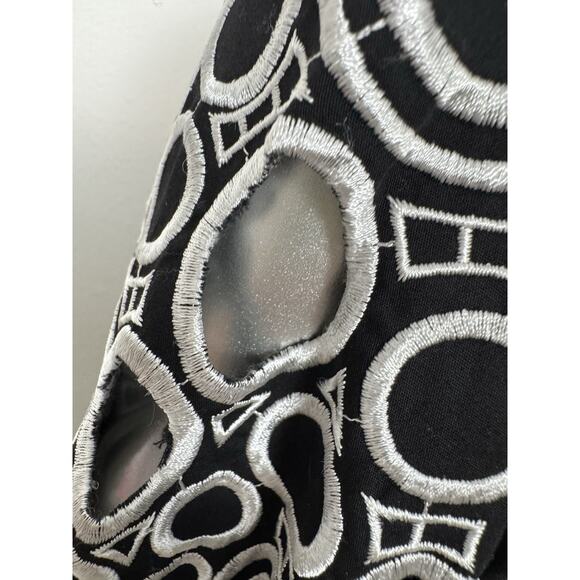 Samuel Dong Black Silver Geometric Cutout Jacket Womens Medium Art Wear - Picture 10 of 16